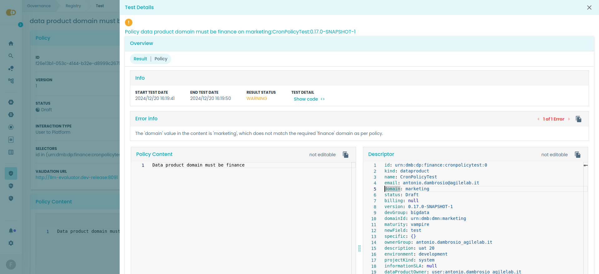 LLM Policy Not Satisfied